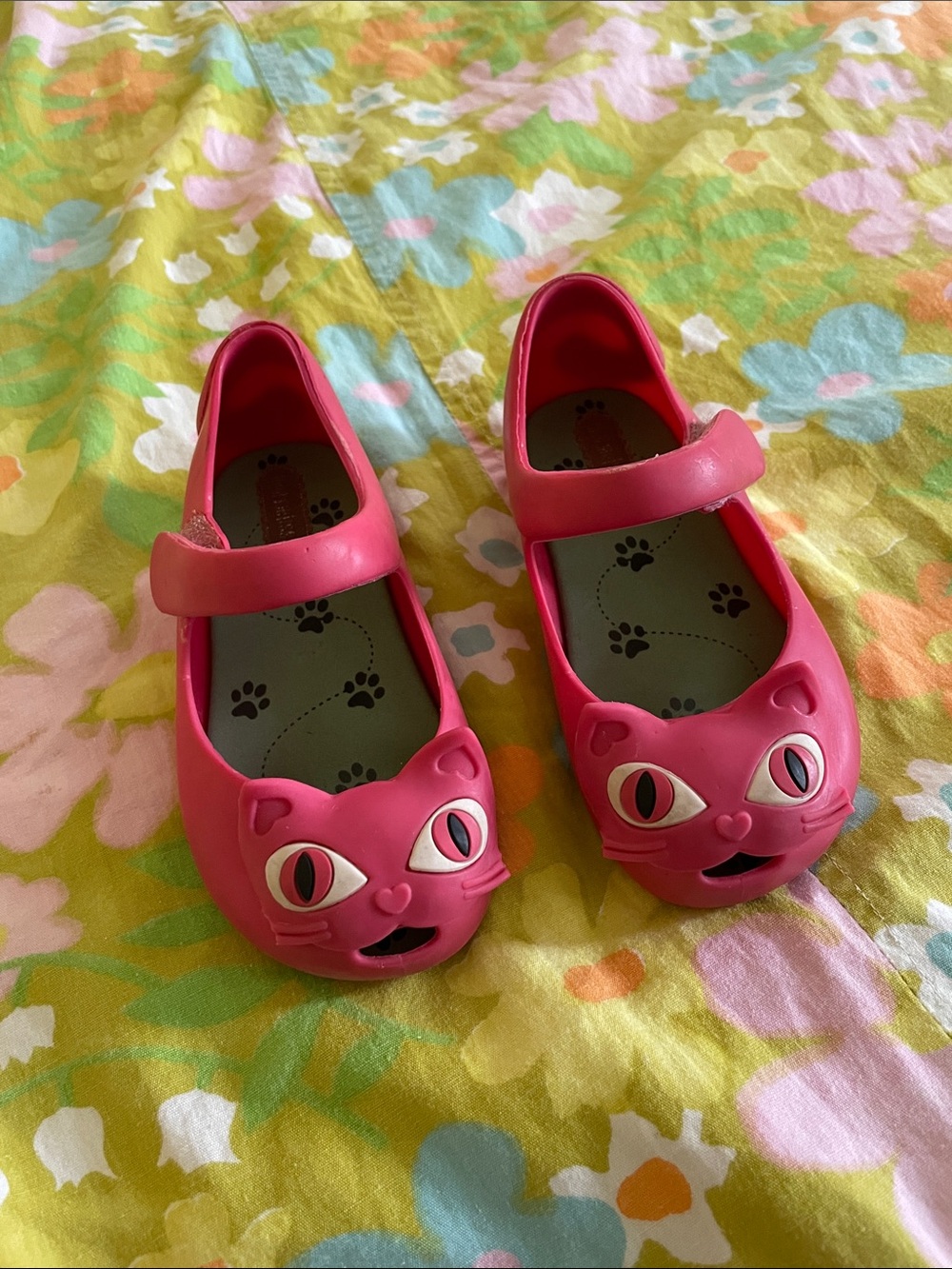 Mini Melissa Toddler girls size 8 Pink Cat Mary Jane Shoes